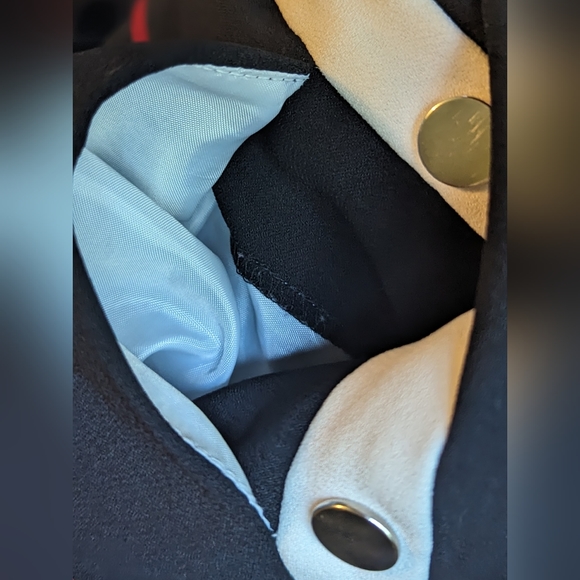 EUC bar III black white/red stripes on sides silver tone buttons open to knee - Picture 4 of 12